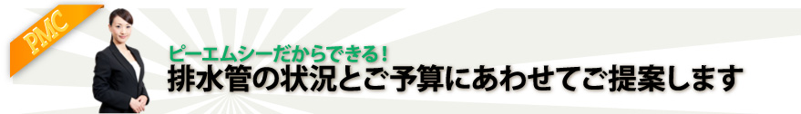 排水管の状況とご予算にあわせてご提案します